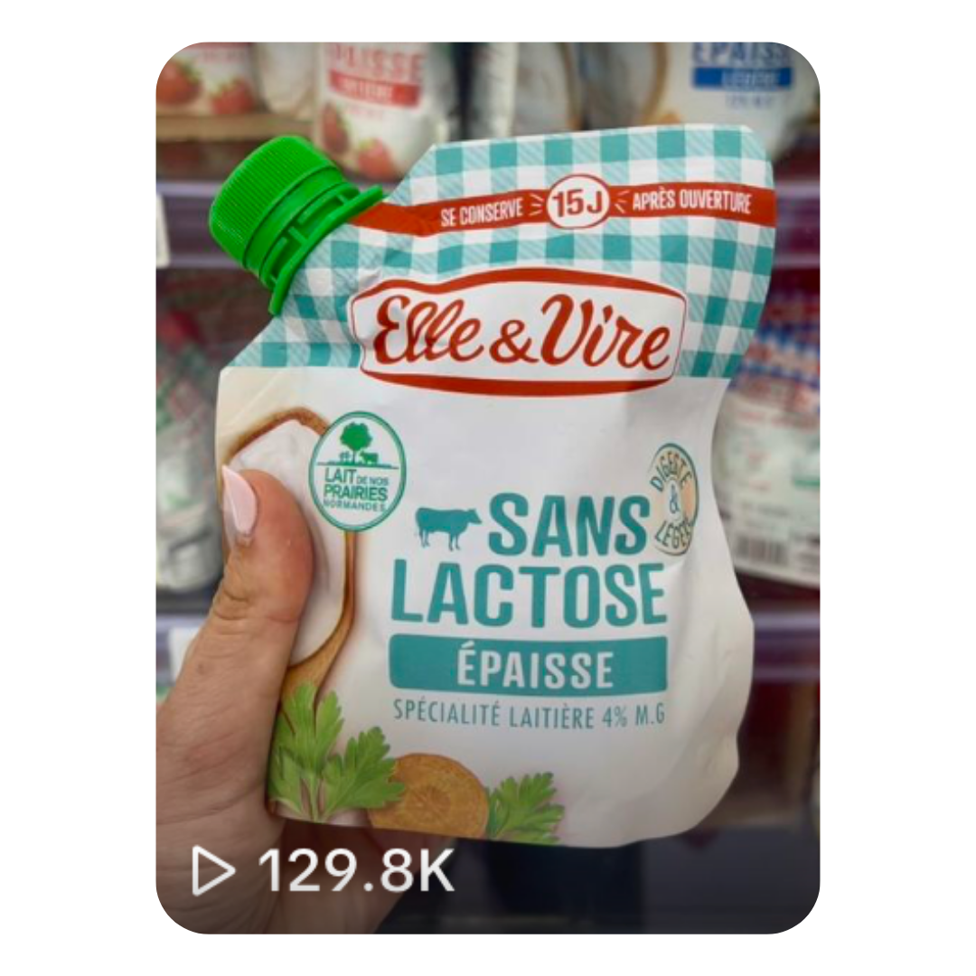 Crème fraiche épaisse sans lactose Elle & Vire - Aurélie sans lactose
